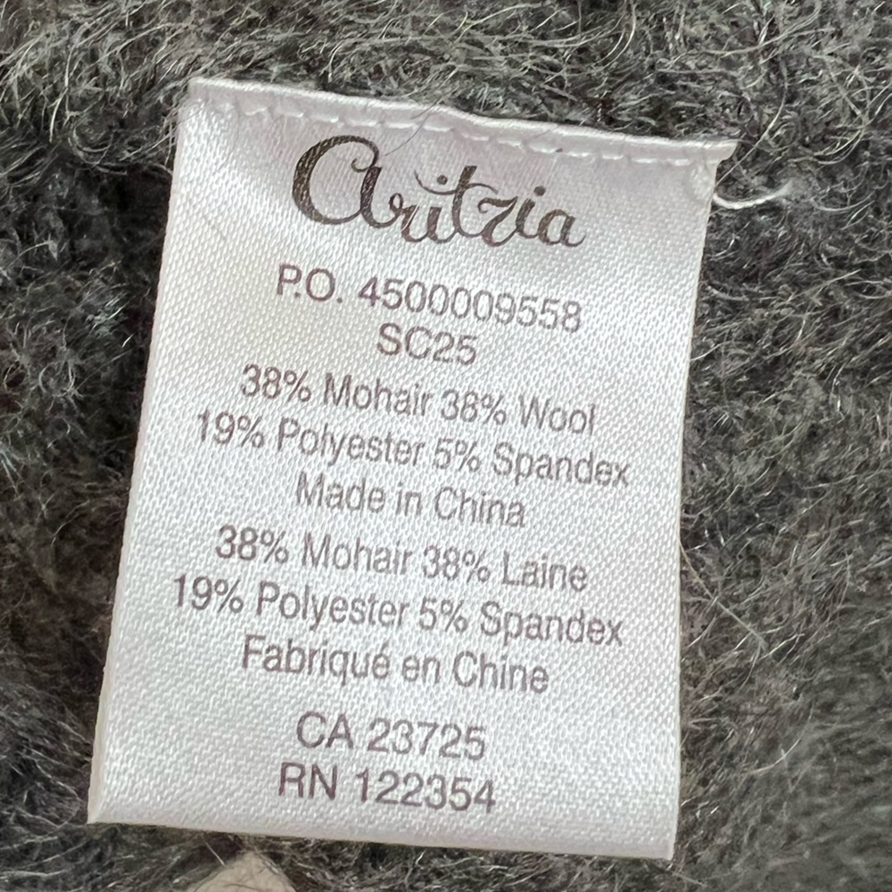 Aritzia Gray Wool Blend Cardigan – Size XXS – Mohair & Wool Mix (Preloved) - Picture 8 of 8